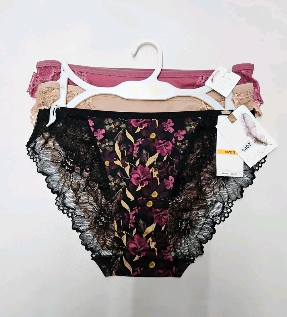 Jessica Simpson High-cut Flirty Bikini SIZE Small Multicolor 3pk New